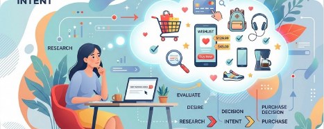 Shopping ads intent stage illustration