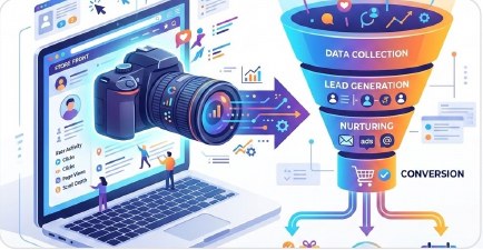 Google Pixel and conversion data engine illustration