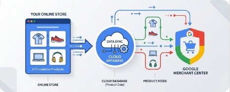 GMC product feed synchronization illustration