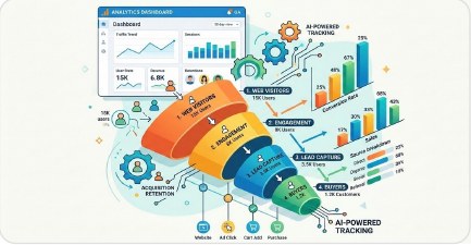 GA4 user behavior funnel illustration
